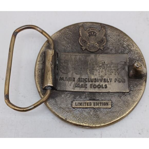 Rare Vintage Mac Tools Limited Edition Men’s Belt Buckle Solid Brass With Stars - Picture 6 of 8